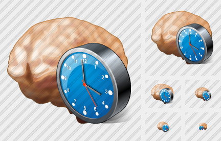 Brain Clock Icon Brain Clock Icon