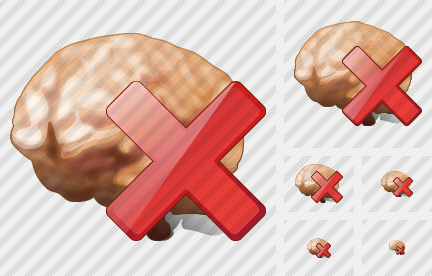 Brain Delete Icon Brain Delete Icon