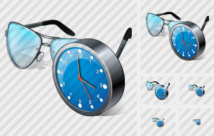 Icône Glasses Clock