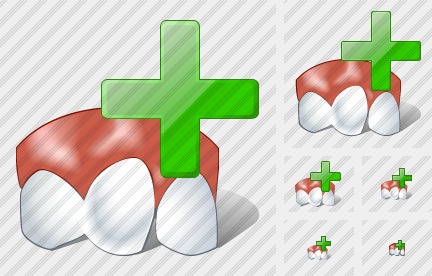 Rotated Tooth Add Icon Rotated Tooth Add Icon