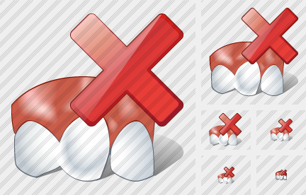 Rotated Tooth Delete Symbol